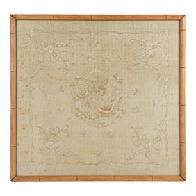 Late 19th Century Framed Chinese Silk