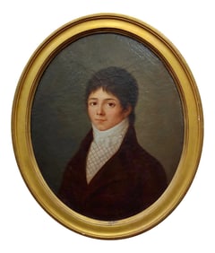 18th Century French Portrait of a Young Aristocratic Man - Oil Painting
