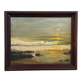 Martha Smith (Signed) "” Mid-20th Century Oil on Board, Framed, Coastal