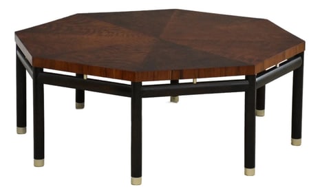 Mid 20th Century Refinished Octogon Mahogany Coffee Table