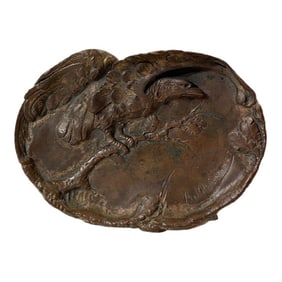 Art Nouveau "Dore" Art Dish Signed by Albert Marionnet (1852-1910).