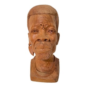 Signed Portrait Bust by Famed Zimbabwe Sculptor, Mrewa Ngoni