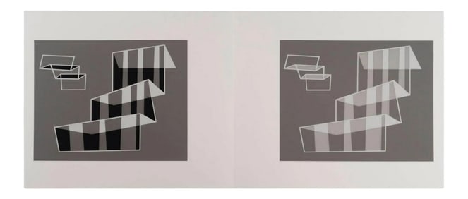 1970s Bauhaus Modernist Silkscreen After Josef Albers