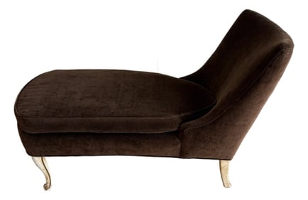 Petite Chaise in Chocolate Brown Chenille