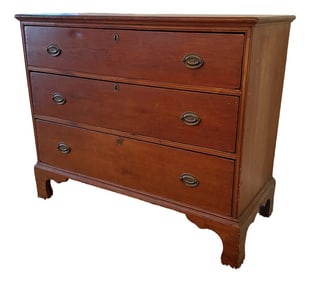 Antique Cherry Federal Three Drawer Dresser, Ca. 1830-1840