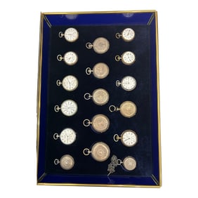 Late 19th Century Watch Collection in Custom Display Case