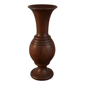 Vintage Mahogany Vessel Hand-Turned, 1950s Sculptural Mid-Century Form