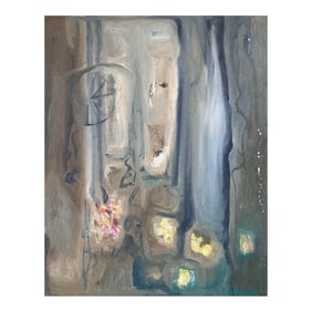 Vintage Abstract Oil on Canvas Panel From the Estate of Murat Kaboulov 1939-2010