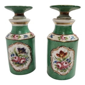 Pair of Hand Painted Antique French Tea Caddies.