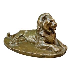 19th Century Bronze Recumbent Lion