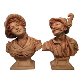 Late 19th Century Porcelain Busts - A Pair