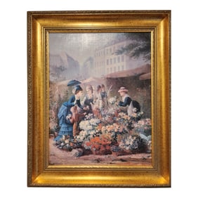 ‹Antique French Ornate Gilt Frame Canvas Print: Parisienne Market" by v.g. Gilbert, House of