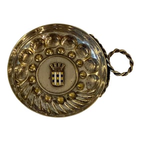 Antique French Sterling Silver Wine Taster (Tastevin) With Insignia