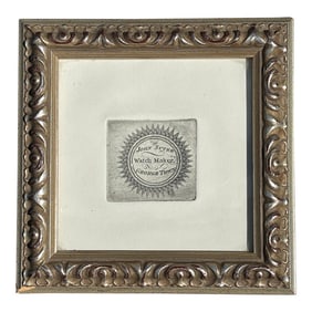 Original Print From an 18th C. Letter Press Makers Mark - John Suter - Watch Maker - George Town