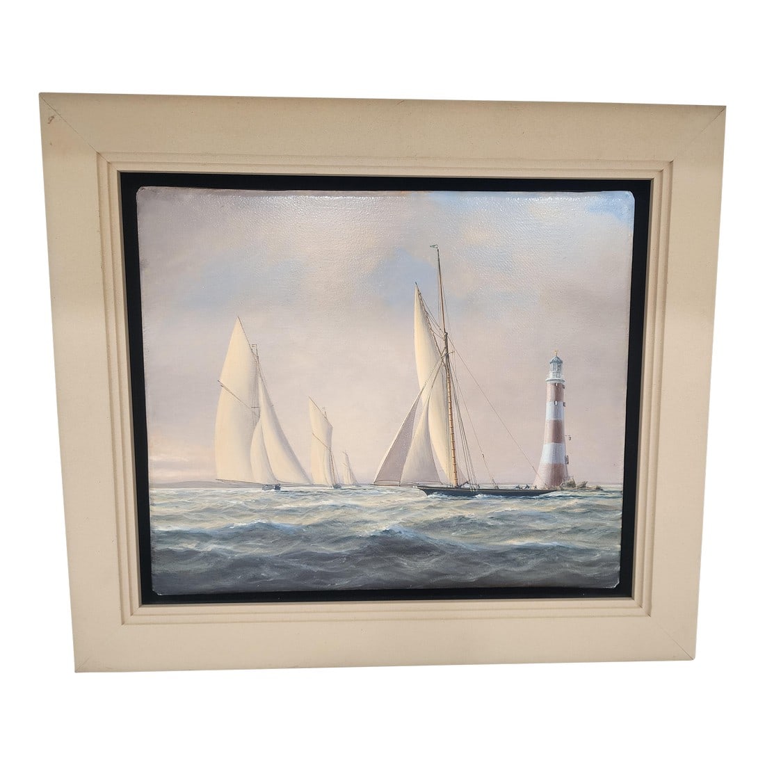 1990s Original Tim Thompson Maritime Painting Plymouth Hoe, Meadows Tower (1 of 10)