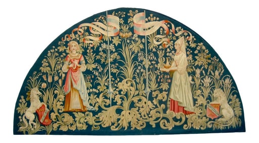 C. 1800s Aubusson Tapestry the Lady and the Unicorn