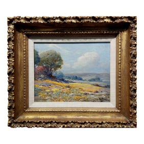 Angel Espoy -1920s California Wildflowers in Full Bloom -Impressionist Oil Painting