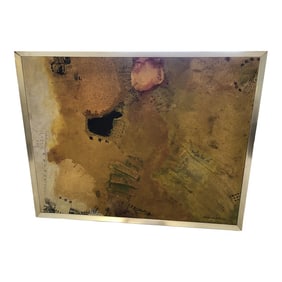 Mid Century Modern Japanese Abstract Painting by Yoshio Minomura