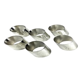 Mid Century Modern Silver Plate Napkin Holders - Set of 6