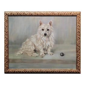 Persis Kirmse - Portrait of a Westie White Terrier - 1940s Painting