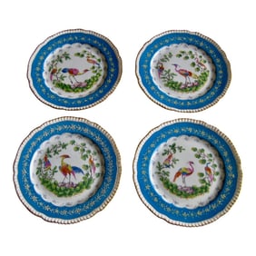 Dresden Bird Porcelain Plates- Set of 4