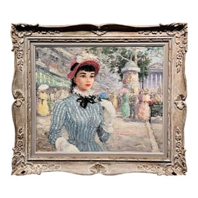 Charles Vignon - Young Parisian Beauty in a Pink Hat