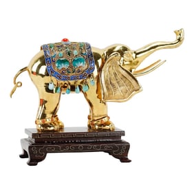 Vintage Filigree Bronze Glit Elephant