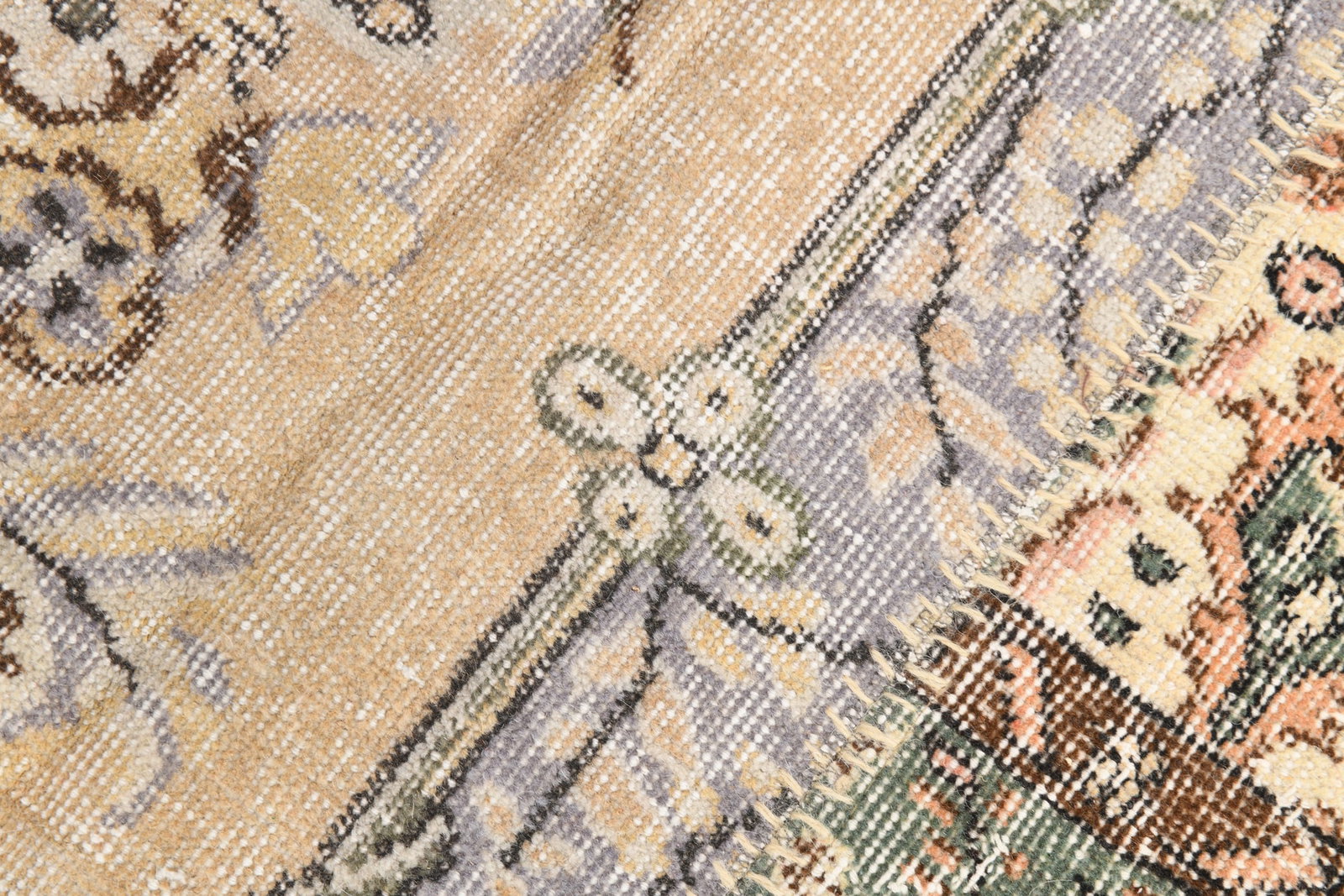 7'0'' x 9'10'' Handmade Vintage Wool Patchwork Rug - 5 - 10