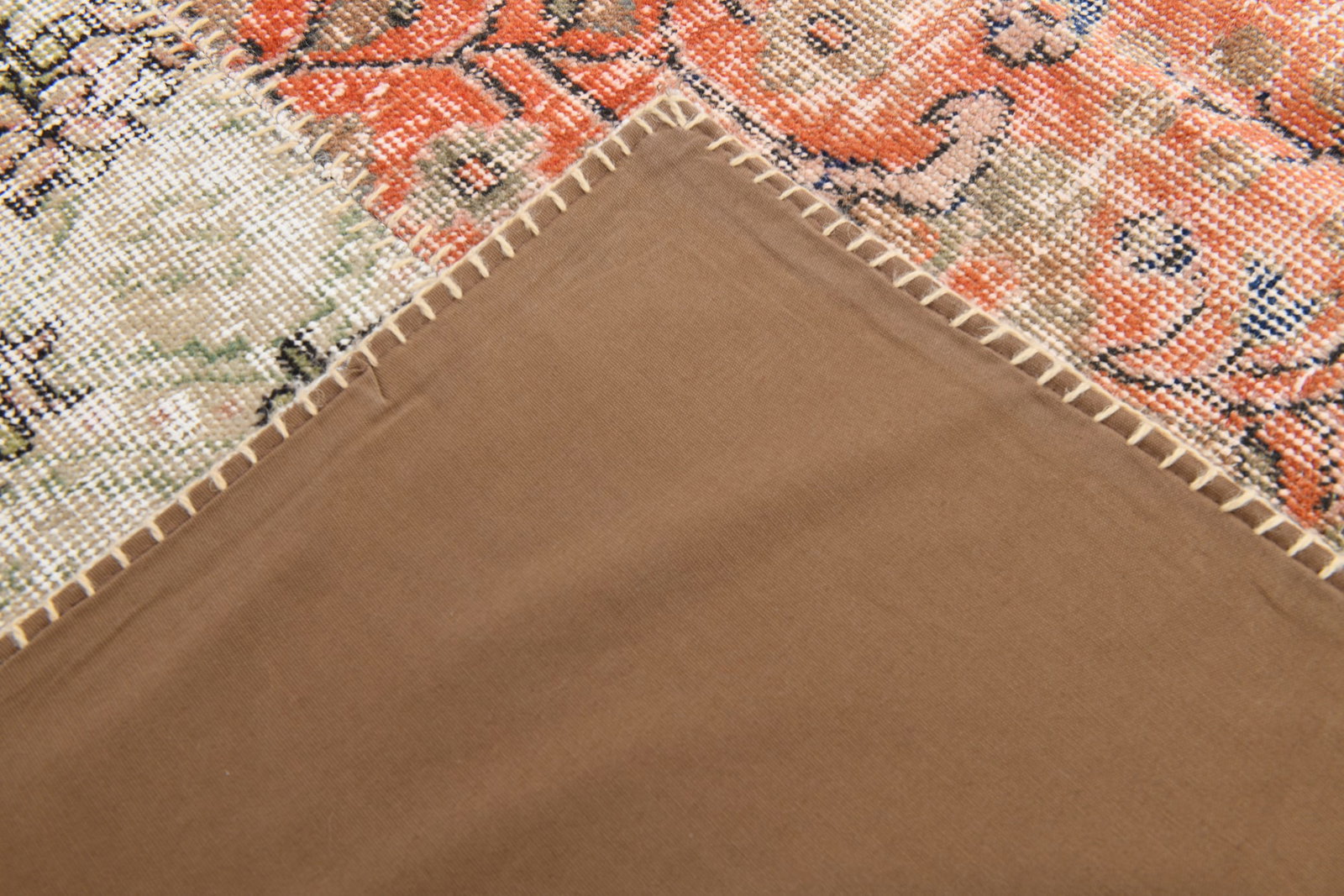 7'0'' x 9'10'' Handmade Vintage Wool Patchwork Rug - 5 - 16