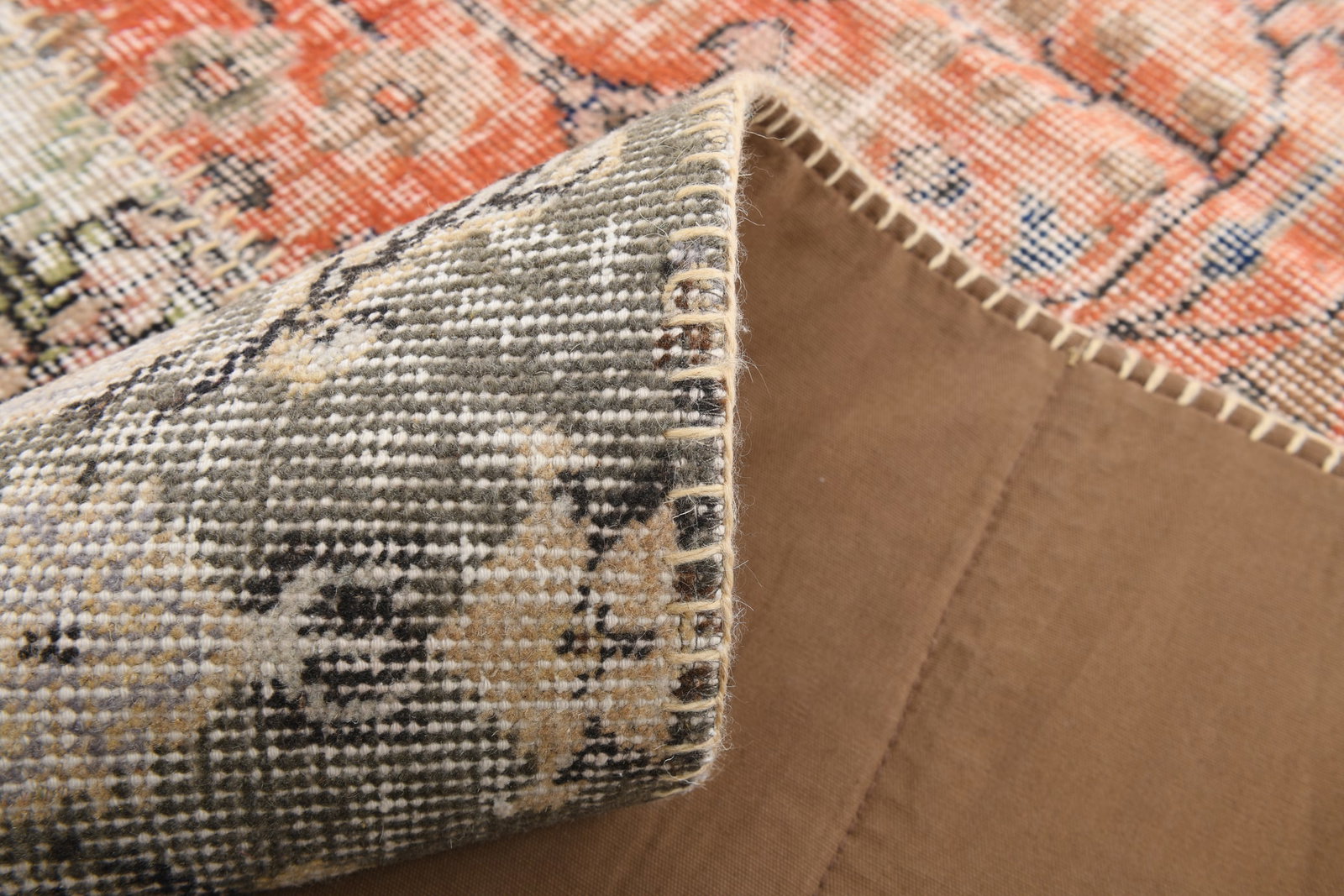 7'0'' x 9'10'' Handmade Vintage Wool Patchwork Rug - 5 - 18