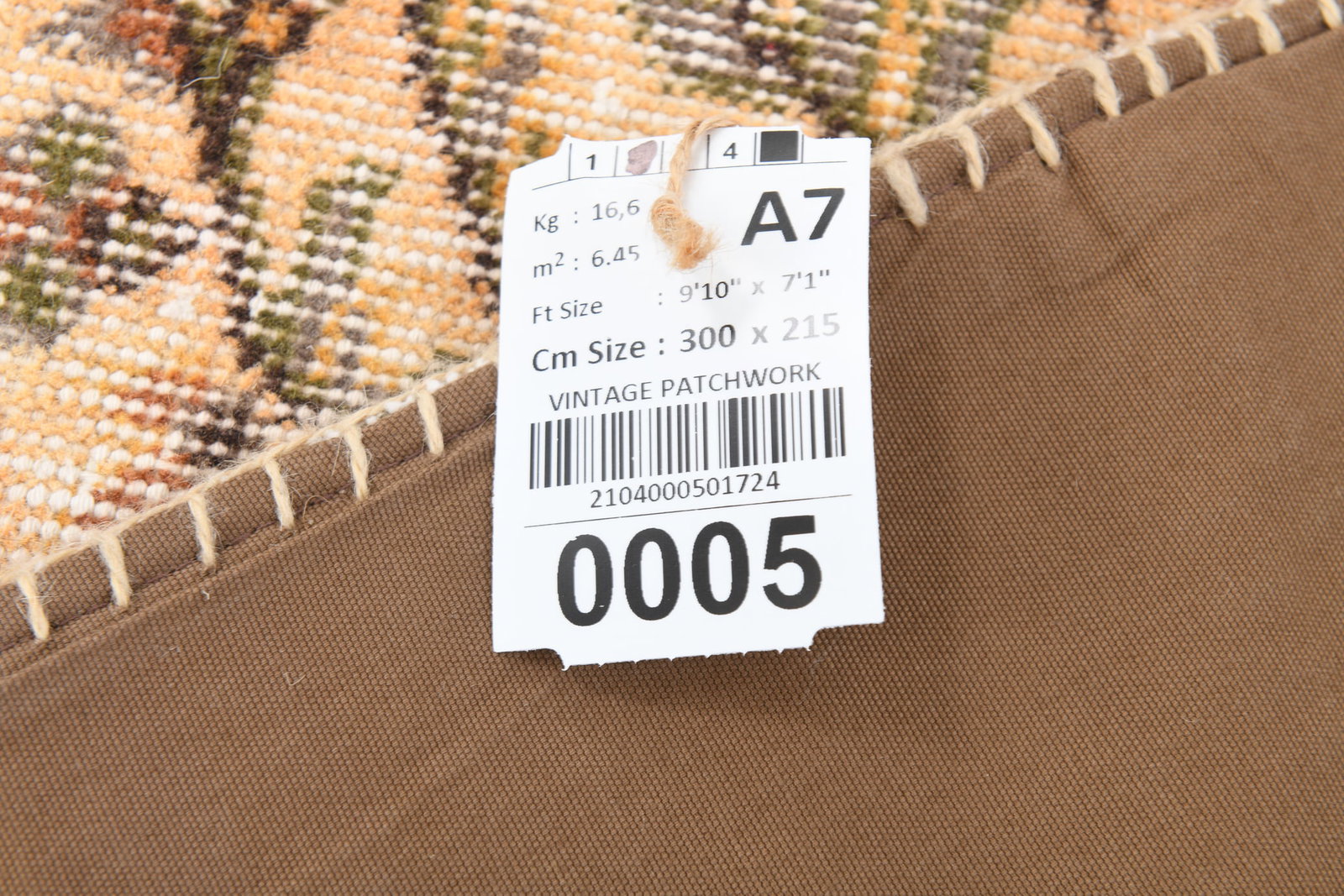 7'0'' x 9'10'' Handmade Vintage Wool Patchwork Rug - 5 - 20