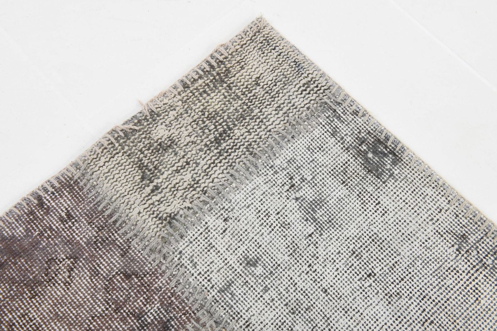 4'10'' x 8'4'' Handmade Vintage Wool Patchwork Rug - 615 - 13
