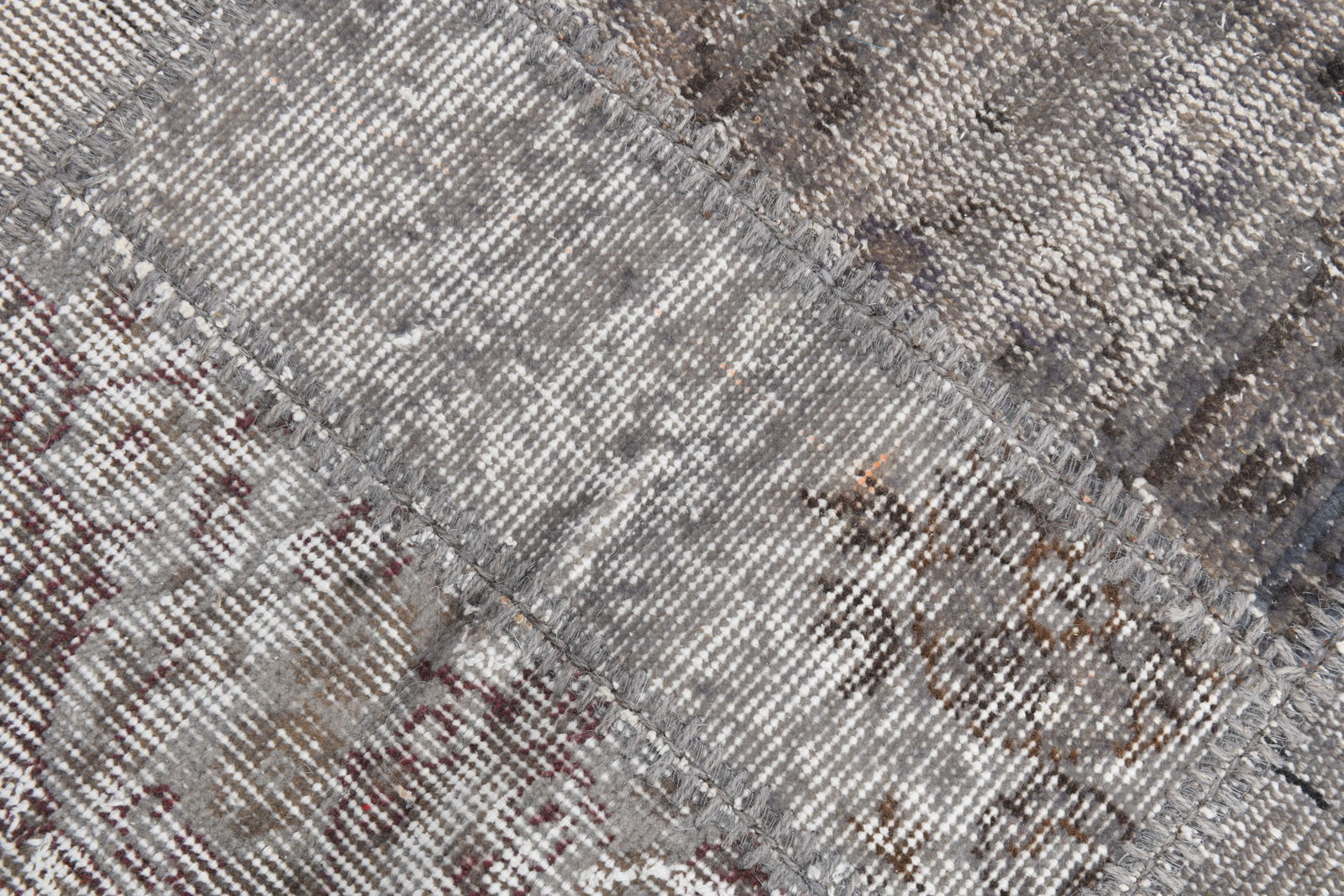 6'7'' x 9'11'' Handmade Vintage Wool Patchwork Rug - 516 - 10