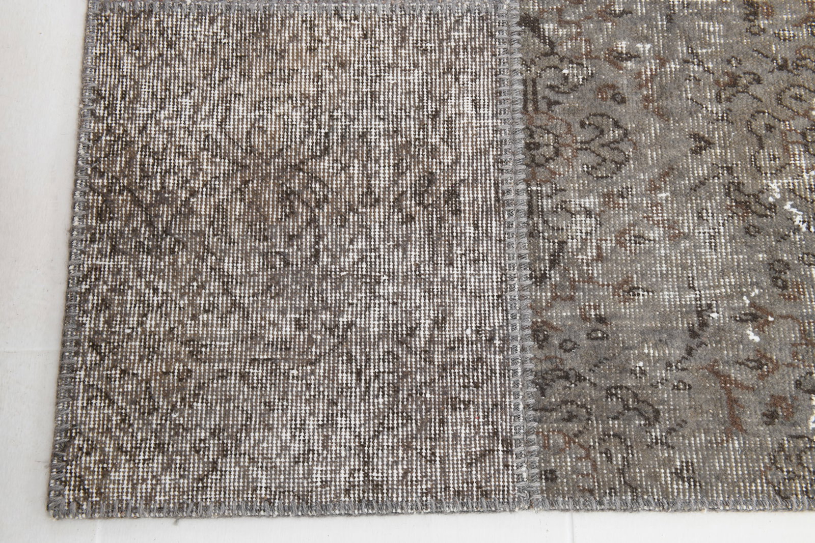 6'7'' x 9'11'' Handmade Vintage Wool Patchwork Rug - 516 - 14