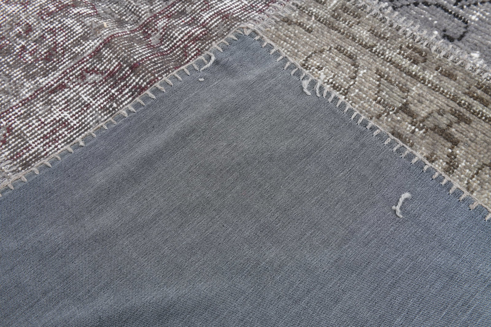 6'7'' x 9'11'' Handmade Vintage Wool Patchwork Rug - 516 - 16