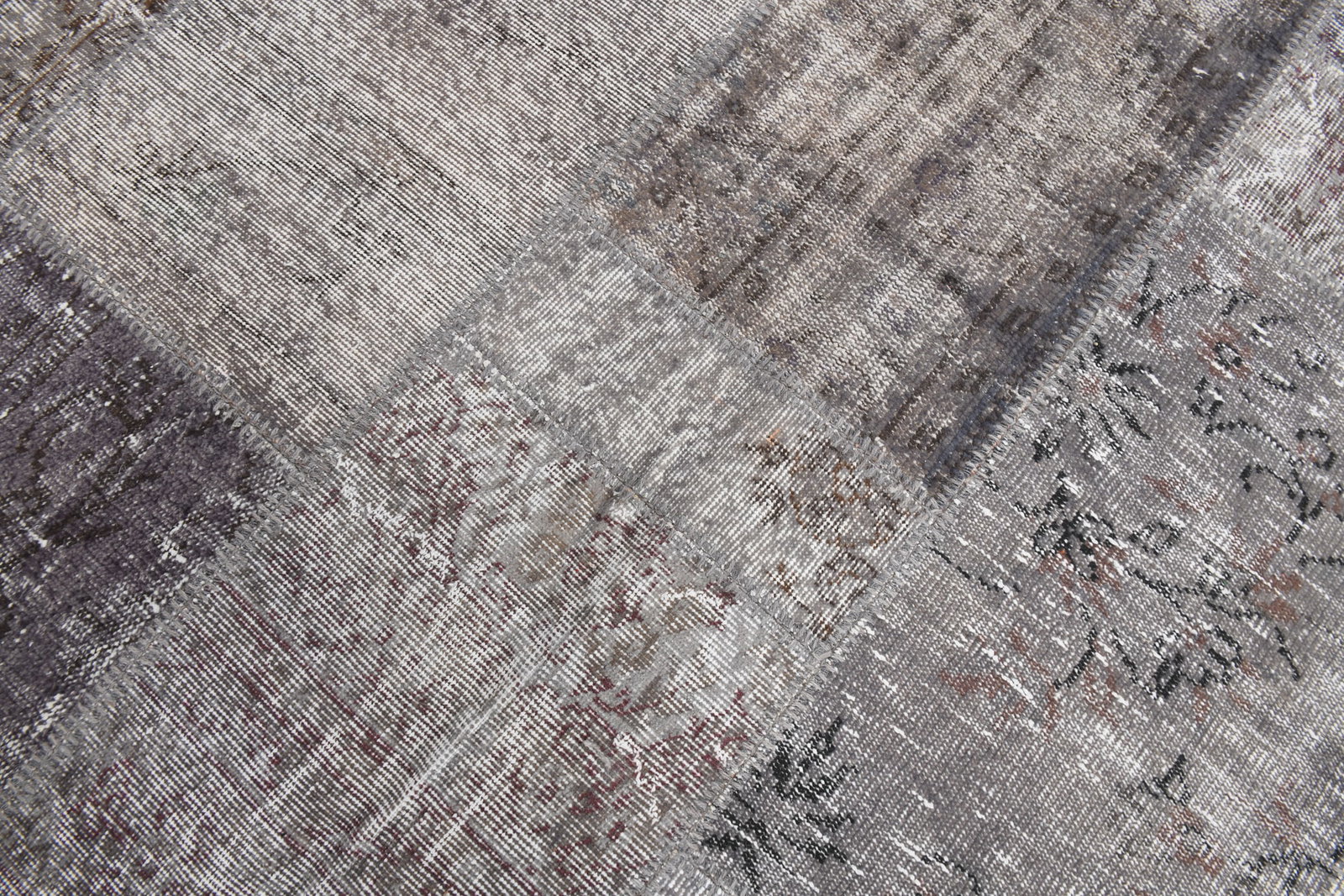 6'7'' x 9'11'' Handmade Vintage Wool Patchwork Rug - 516 - 9