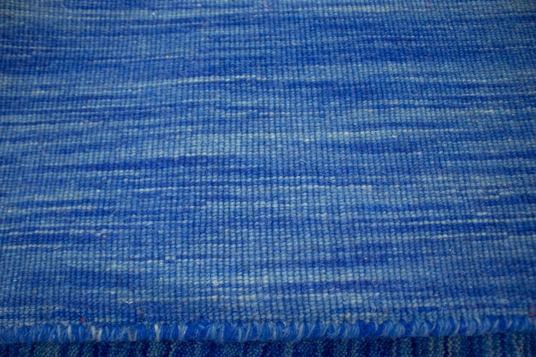 Solid Blue 5X8 Oriental Modern Rug - 12