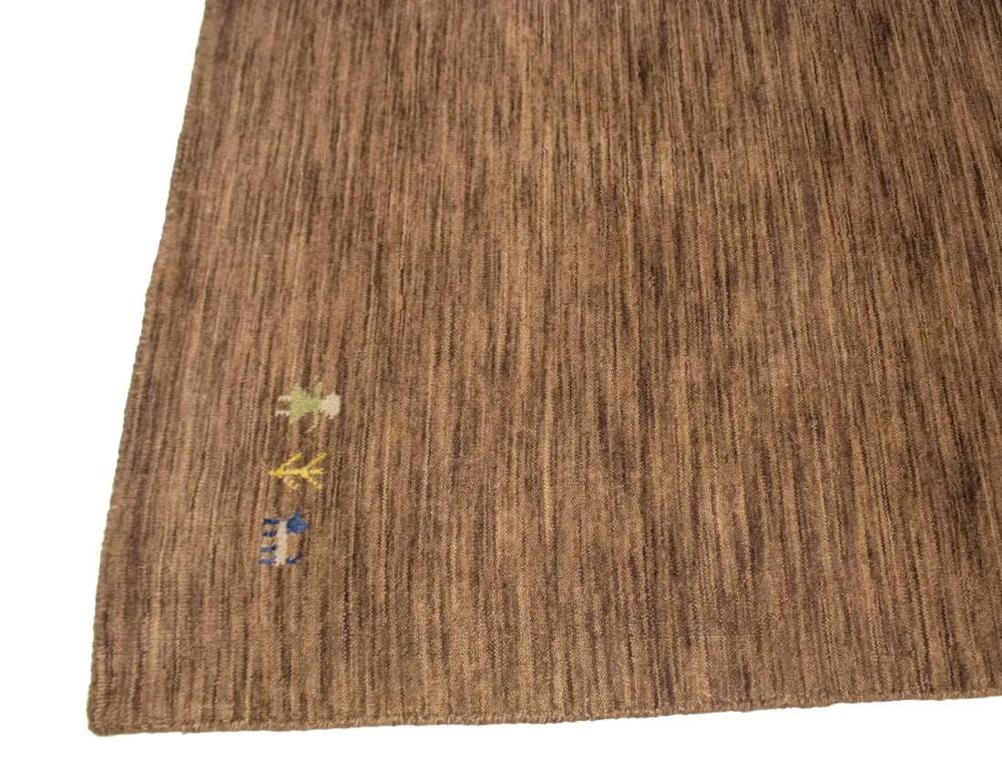 Solid Brown 5X8 Oriental Modern Rug - 10