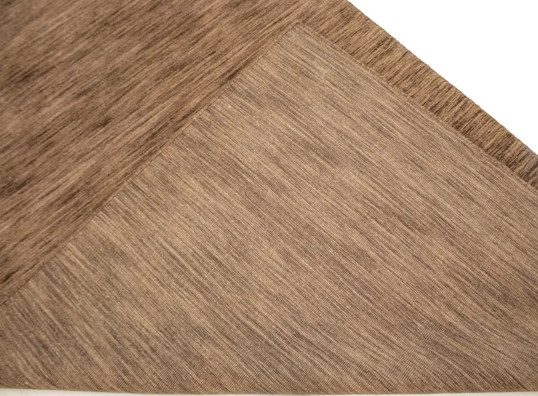 Solid Brown 5X8 Oriental Modern Rug - 13