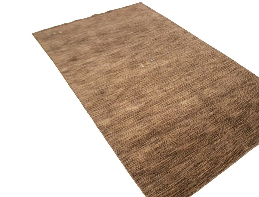 Solid Brown 5X8 Oriental Modern Rug - 4