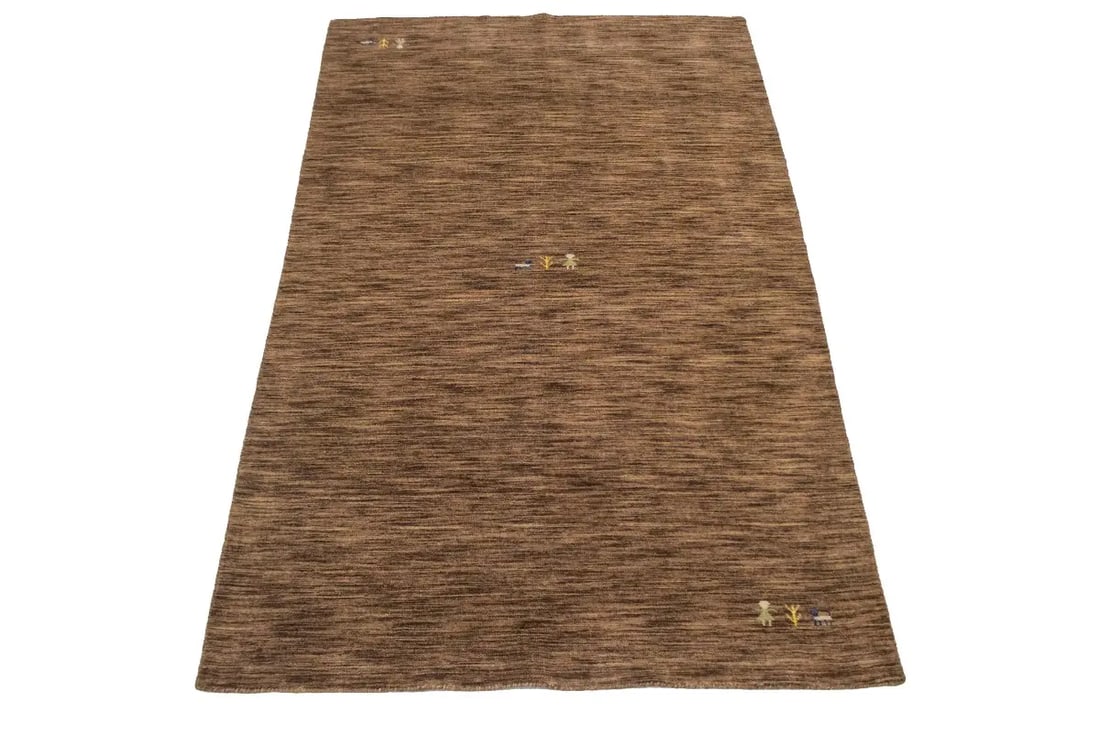 Solid Brown 5X8 Oriental Modern Rug - 5