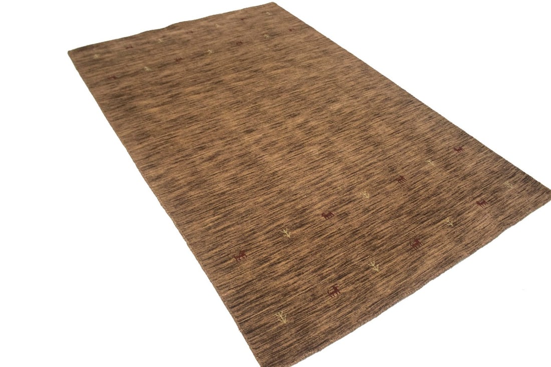 Solid Brown 5X8 Oriental Modern Rug - 4
