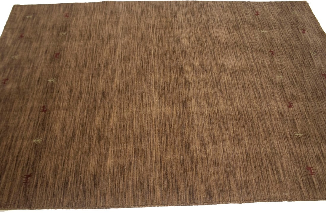 Solid Brown 5X8 Oriental Modern Rug - 5
