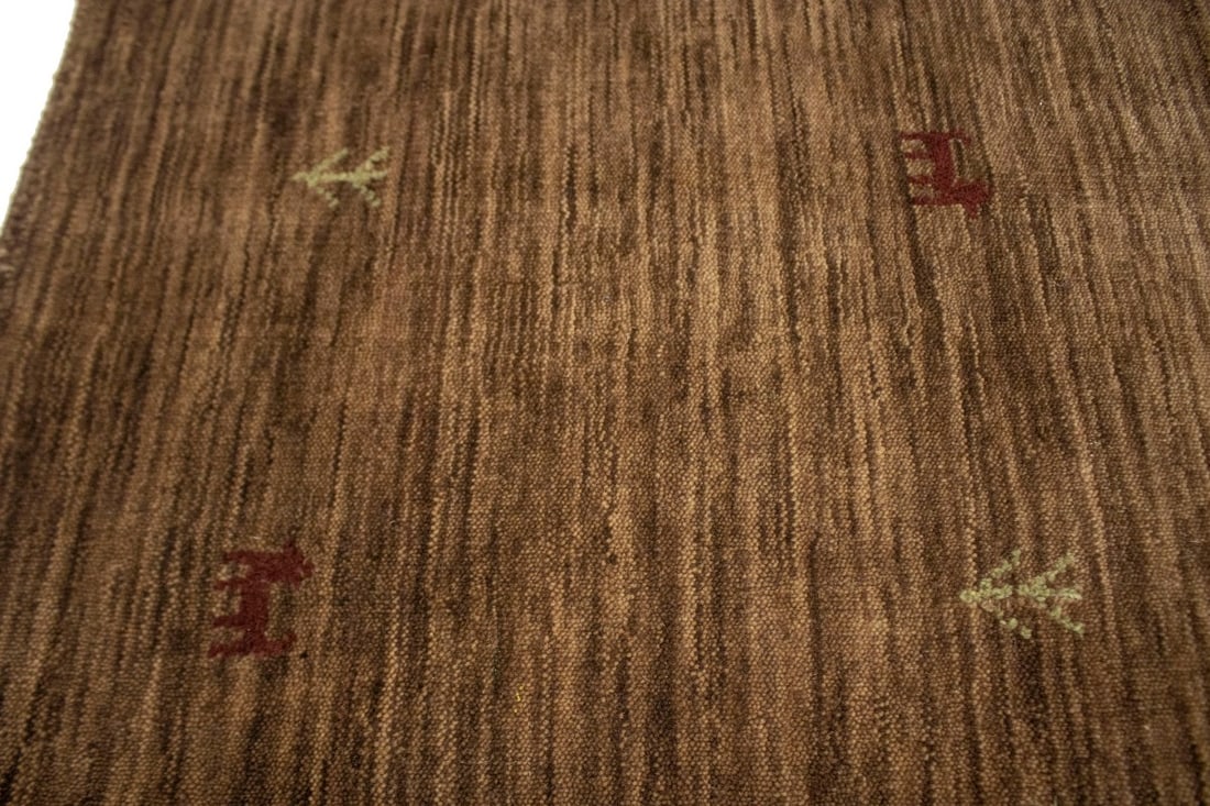 Solid Brown 5X8 Oriental Modern Rug - 8