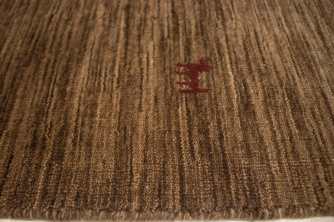 Solid Brown 5X8 Oriental Modern Rug - 9
