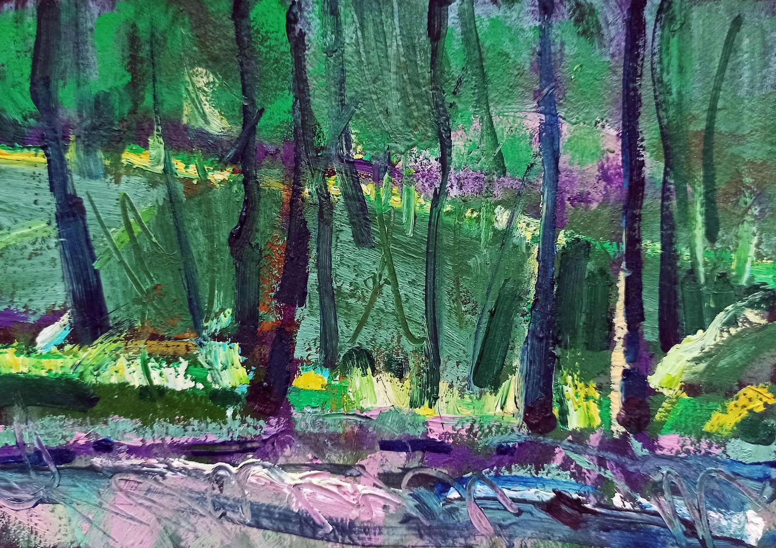Oil painting Green and dense forest Viktor Khadzhinov (1 of 5)