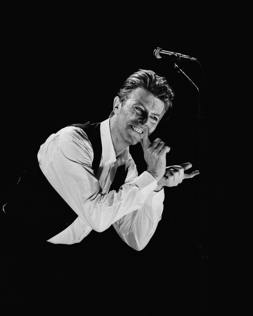 Bowie Sound And Vision 1990 - Dave Hogan Signed Limited Edition: 1990 (printed later): Title: Bowie Sound And Vision 1990 - Dave Hogan Signed Limited Edition: 1990 (printed later) Description: Bowie Sound And Vision 1990 - Dave Hogan Signed Limited Edition David Bowie performs during th