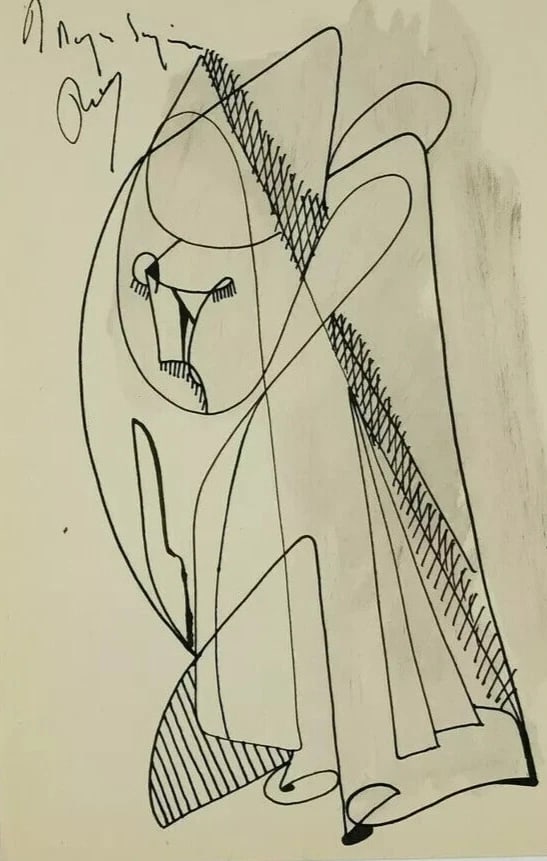 Abstract Ink Original Drawing Abstraction, Woman, Figure: Original Drawing Abstraction, Woman, Figure Description ink on paper 21 x 13 cm stains Reserve: $80.00 Shipping: Domestic: Flat-rate of $20.00 to anywhere within the contiguous U.S. I