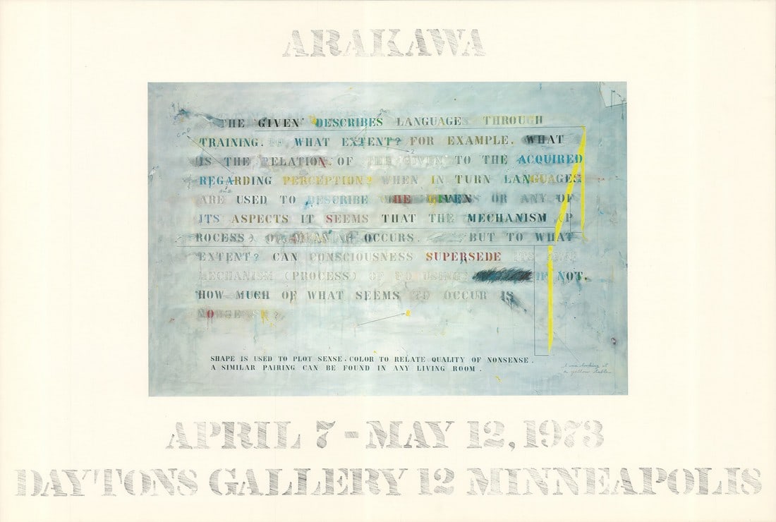 Jasper Johns - Arakawa - 1973 Offset Lithograph 19.5" x 28.75" (1 of 4)