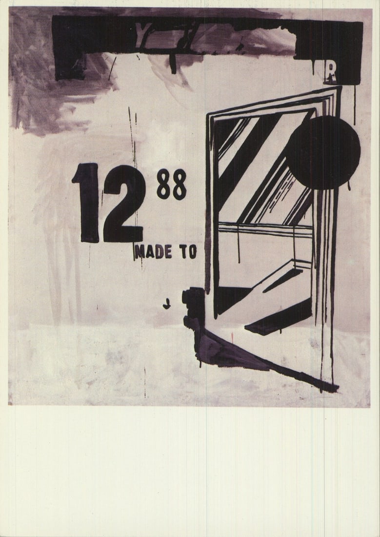 Andy Warhol - Storm Door - 1988 6" x 4.25": Lot Title: Andy Warhol - Storm Door - 1988 6" x 4.25" Artist: Andy Warhol Title: Storm Door Description: "Storm Door" by Andy Warhol, 1988 Postcard. Paper size is 6 x 4.25 inches, with an image size o